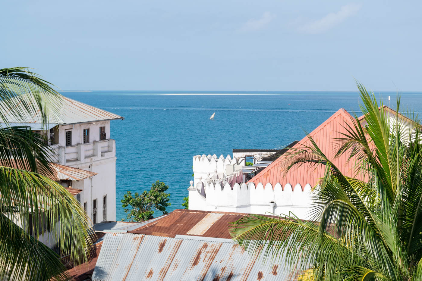 Vue depuis la terrasse de l'hôtel Kisiwa House à Stone Town