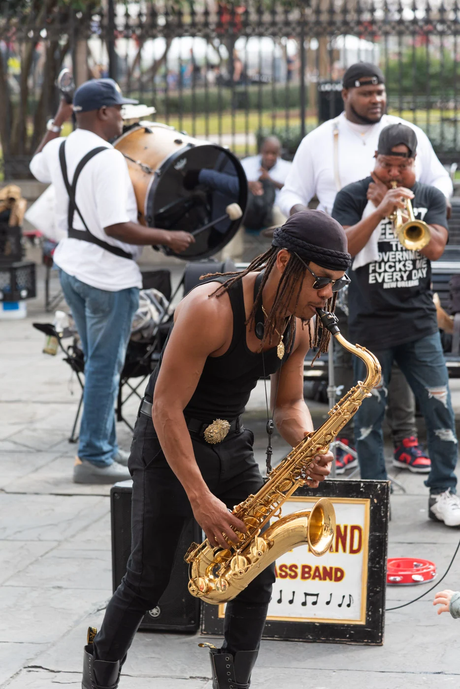 Brass Band à La Nouvelle-Orléans Brass band sur Jackson Square dans le French Quarter à New Orleans