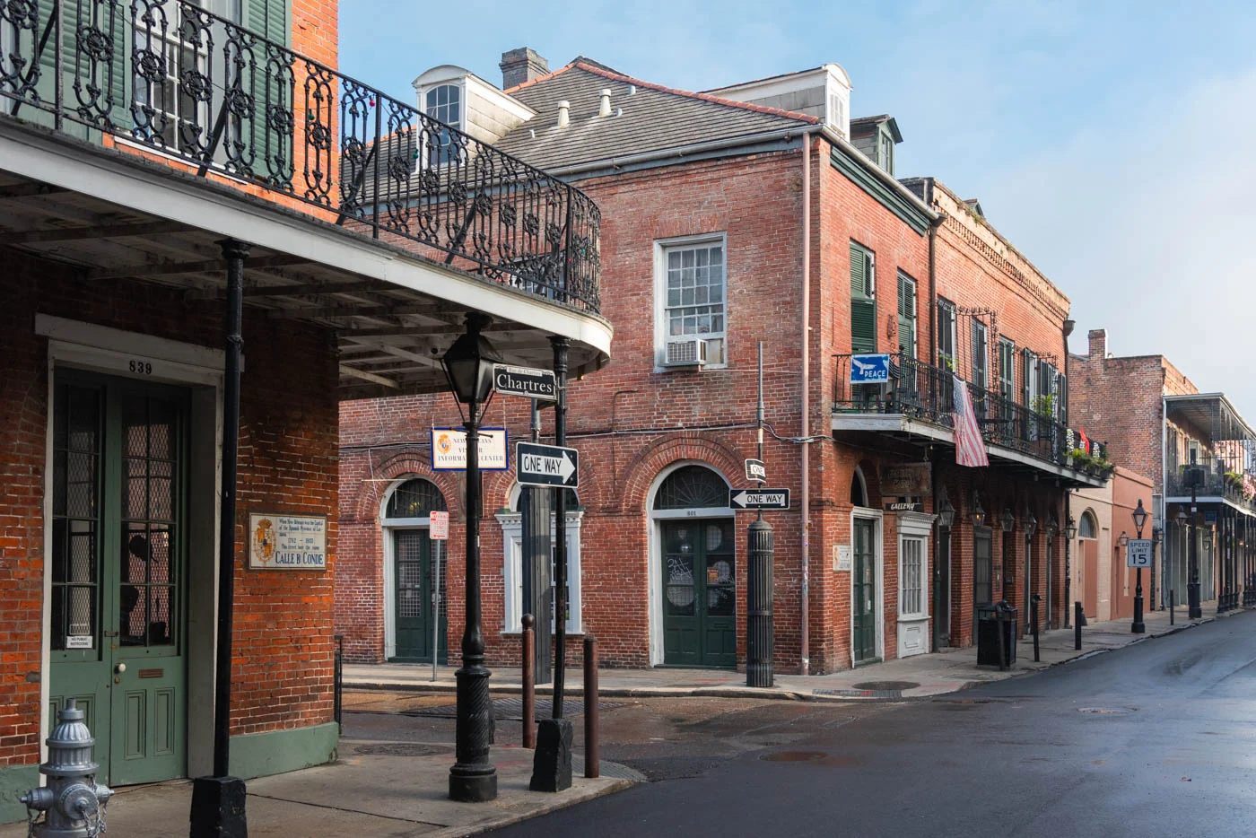French Quarter Le Vieux Carré ou quartier français, coeur historique de La Nouvelle-Orléans