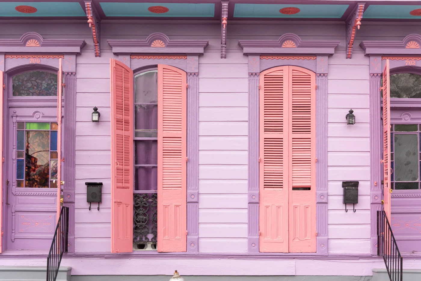 Maison créole colorée située dans le Faubourg Marigny Maison créole dans le quartier du Faubourg Marigny